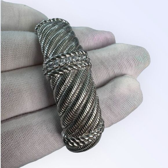 Judith Ripka Sterling Silver CV Cuff Bracelet - Picture 3 of 5